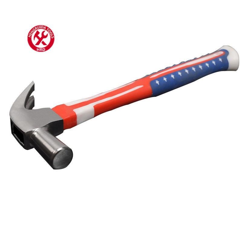 British Type Claw Hammer with Fiberglass Handle USA Flag Handle