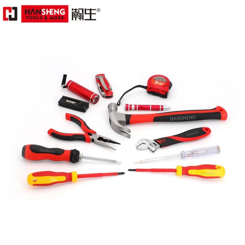 Professional Tool, Plastic Toolbox, Combination, Set, Gift Tools, Made of Carbon Steel, CRV, Polish, Pliers, Wire Clamp, Hammer, Wrench, Snips