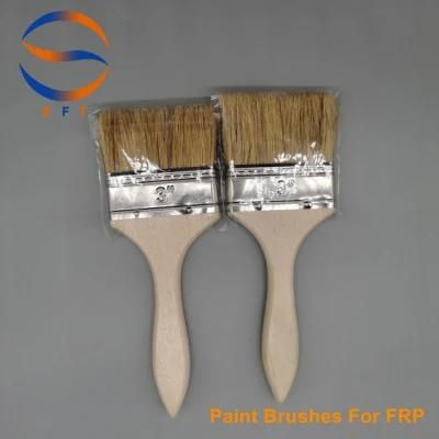 Solvent Resistant Pure White Bristle Paint Brushes for Resin Gelcoat