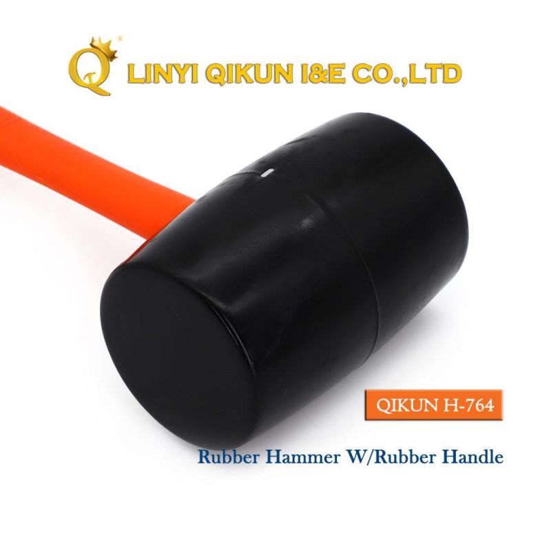 H-764 Construction Hardware Hand Tools Rubber Plastic Hammer with Rubber Coated Handle