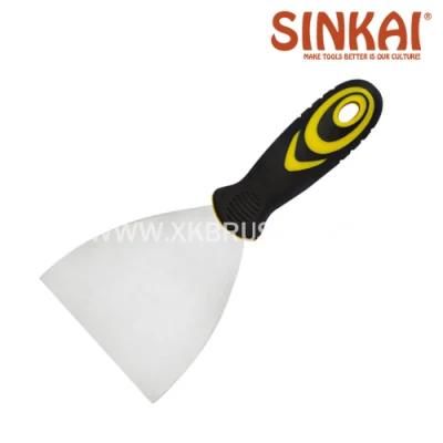 Professional Wooden Handle Flexible Blade Carbon Steel Putty Knife in Painting