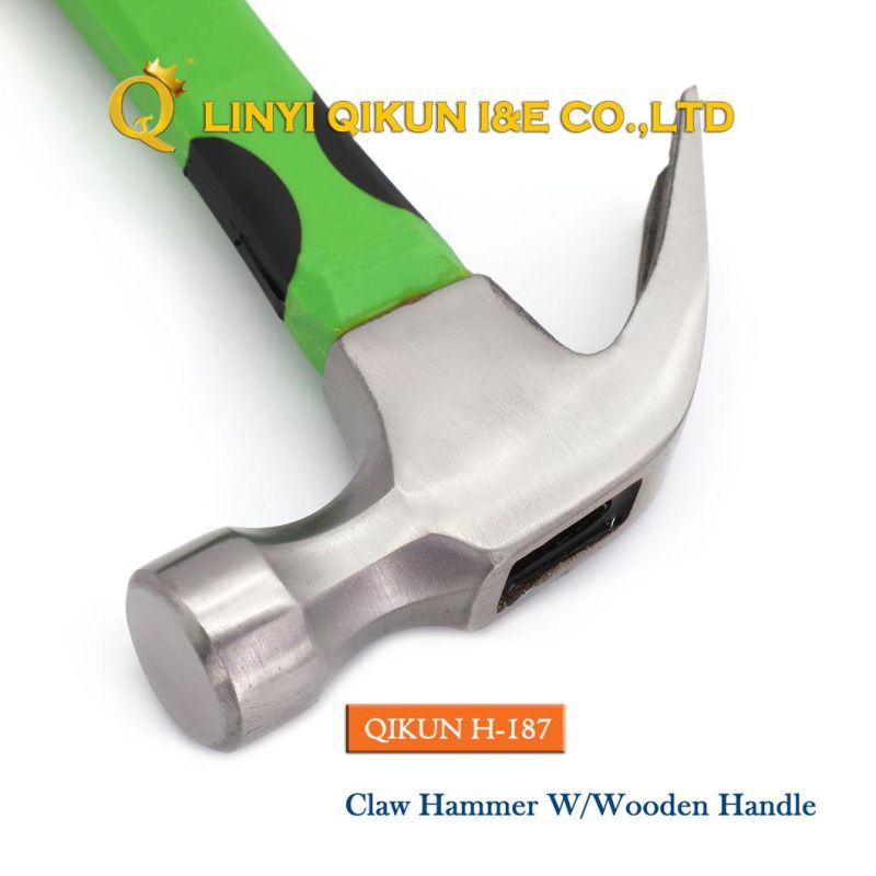 H-183 Construction Hardware Hand Tools American Straight Type Claw Hammer with Plastic Coated Handle