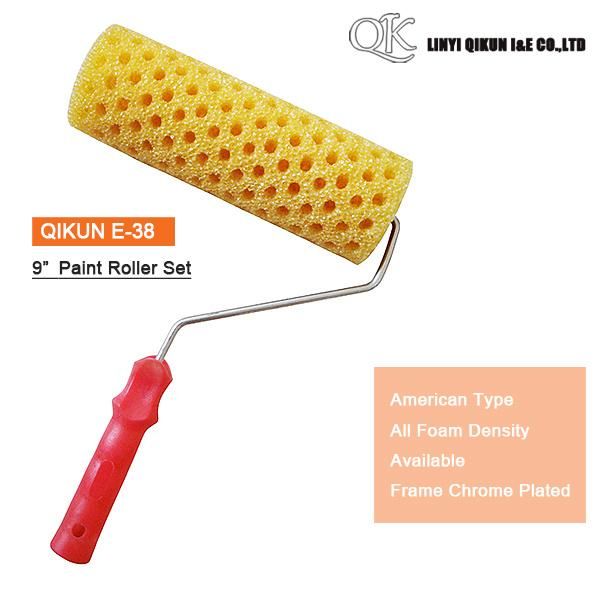 E-36 Hardware Decorate Paint Hand Tools American Type Acrylic Polyester Mixed 9" Paint Roller Brush with Frame