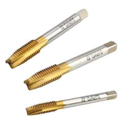 High Quality HSS Spiral Point Taps with Tin Coating Machine Tap Ex-Pot M8*1.25