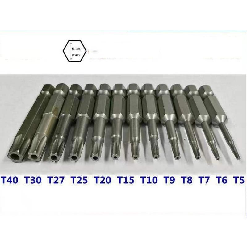 New Item S2 Steel Torx Screwdriver Security Drill Bits T6 T8 T10 T15 T20 Scrwdriver Bits Power Bits