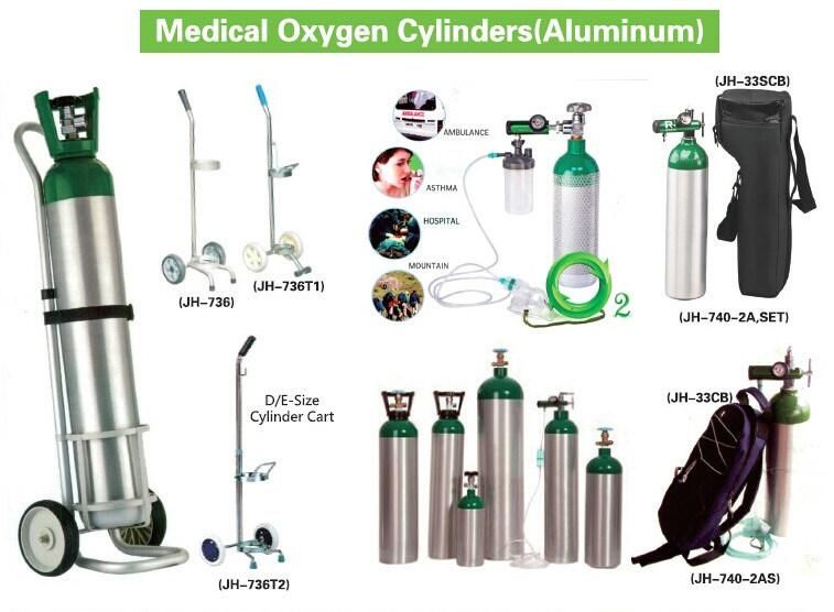 Aluminum Oxygen Cylinder Oxygen Tank, Medical Gas Supplying System Bottle