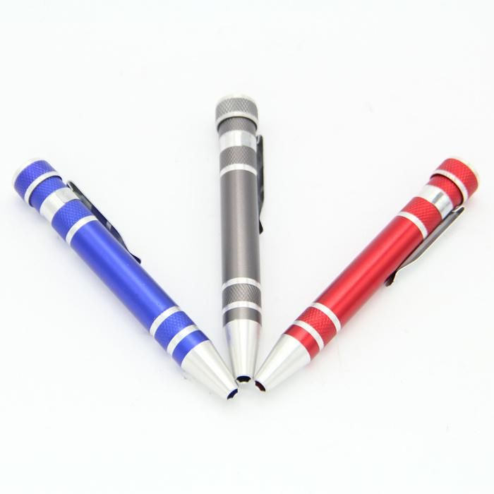 8 in 1 Pocket Pen Shape Screwdriver with 8 Bits