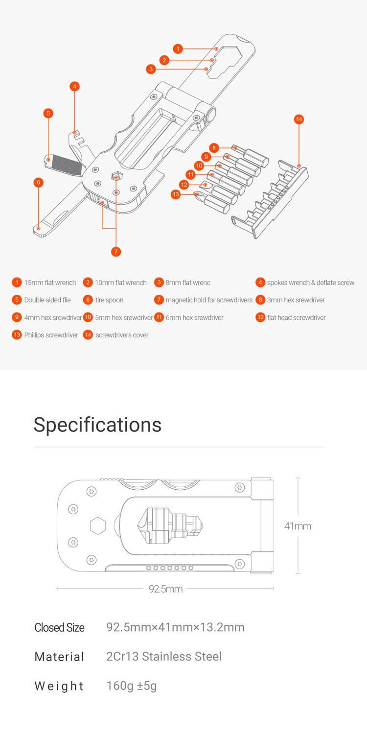 Nextool Portable Repair Multi Functional Bicycle Tool for Mountain Bike