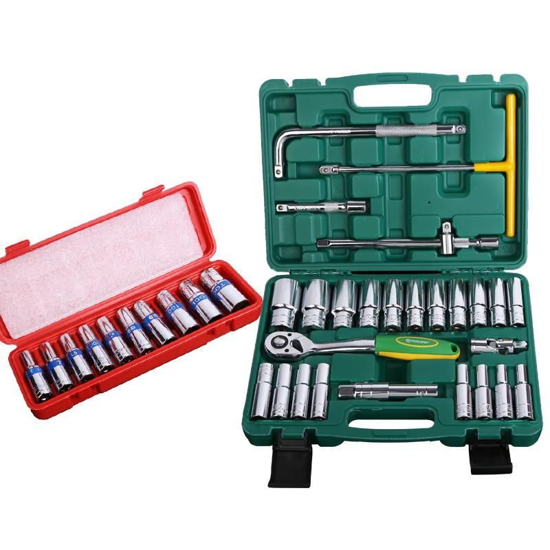 28PCS Socket Set Kit with T-Handle Long Socket CRV Steel