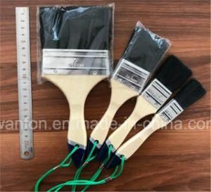 Wooden Handle Paint Brush with Pure Black Bristle Brush Manufacturer