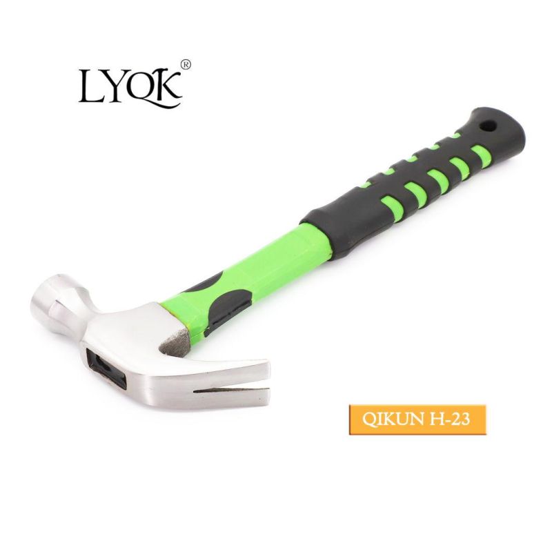 H-22 Construction Hardware Hand Tools Plastic Coated Hard Wood Handle Claw Hammer