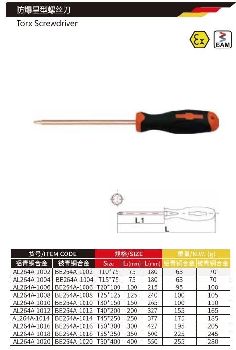 Wedo Manufacturer Best Selling Bam Beryllium Copper Torx Screwdriver