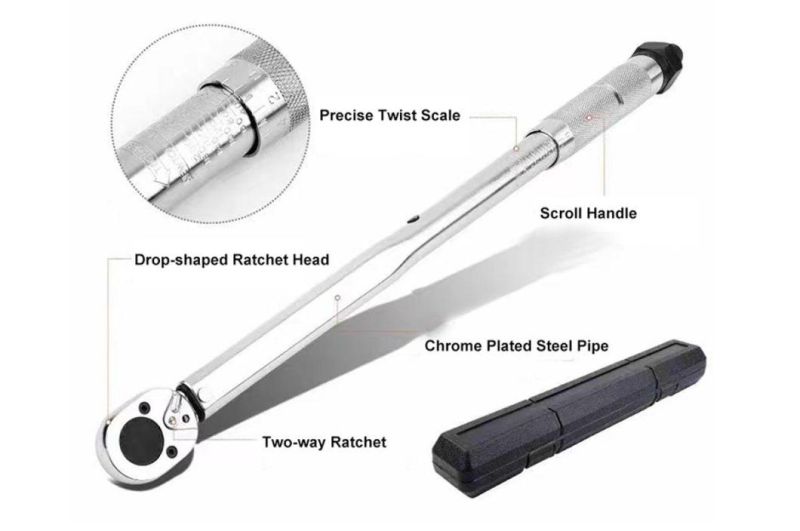 Adjustable Drive Click 1/2 Inch Handle Spanner Ratchet Wrench Mechanical Spanner Torque Wrench