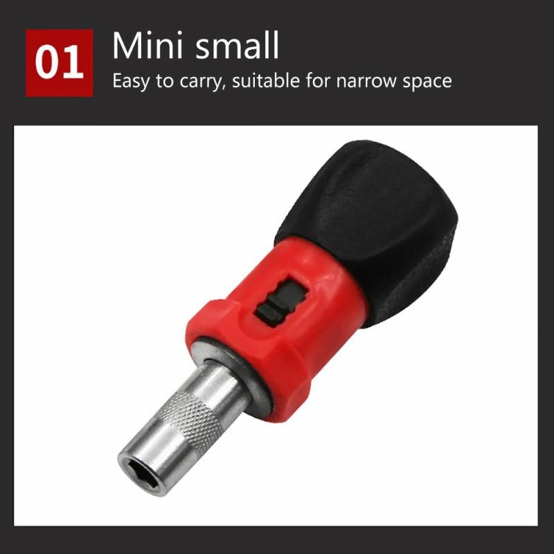 Small Square Handle Ratchet Screwdriver, 6.35mm Inner Hexagon Socket, Mini Ratchet Screwdriver