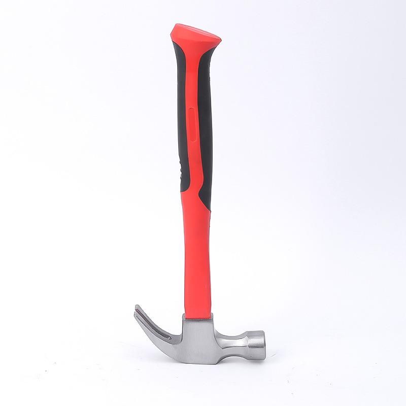 Multipurpose Multi-Functional Claw Hammer with Red Plastic Handle