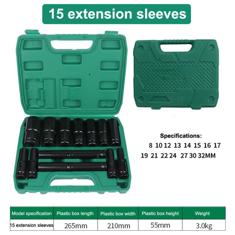 9/10/15/20PCS 1/2 Inch Electric Wrench Accessory Socket Set