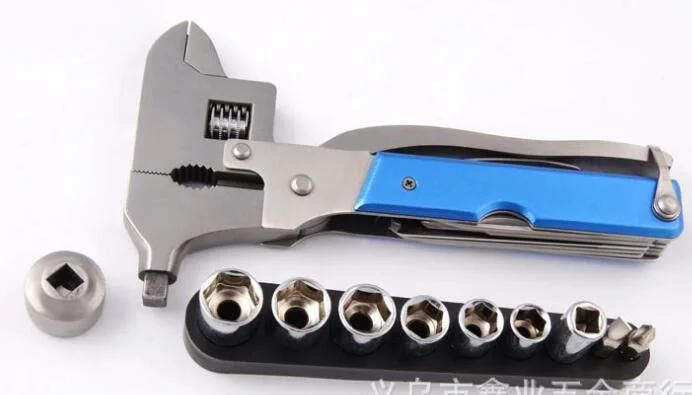 Adjustable Spanner Multi-Function Stainless Steel Auto Emergency Kit with Safety Hammer Colour