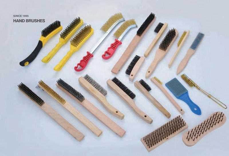 High Quality Orange Plastic Handle Bristles and Wire Paint Brush