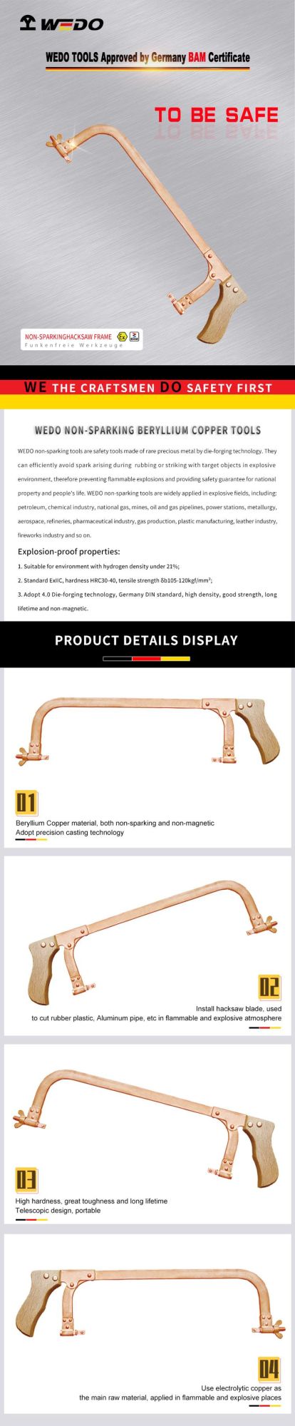 WEDO Non-Sparking Hacksaw Frame