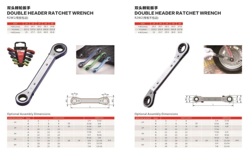 Wilms SAE/Metric Ratchet Wrench, Hand Tool Wrench Set, 4 Piece Spanner Ring Wrench Set