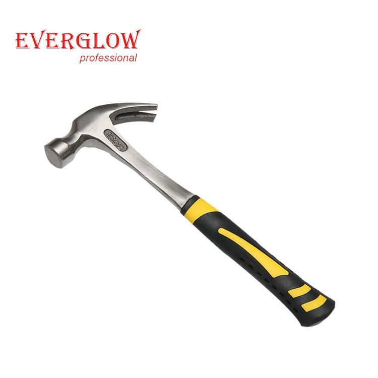 Professional Carbon Steel Claw Hammer with Fiberglass Handle