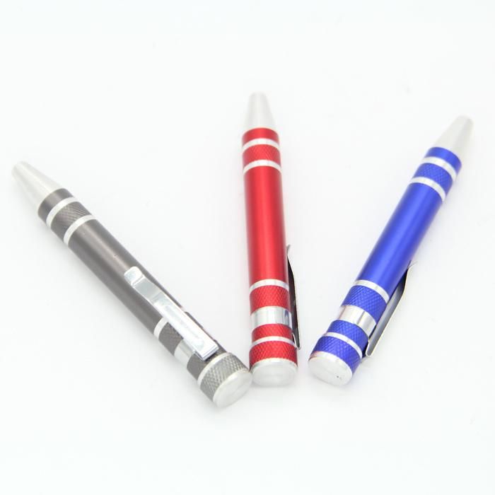 8 in 1 Pocket Pen Shape Screwdriver with 8 Bits