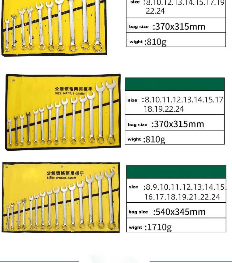 Wholesale 8 10 14 Pieces Plum Open End Wrench Set