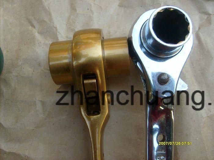 Plastic Handle Chrome Plated CRV Socket Ratchet Wrench