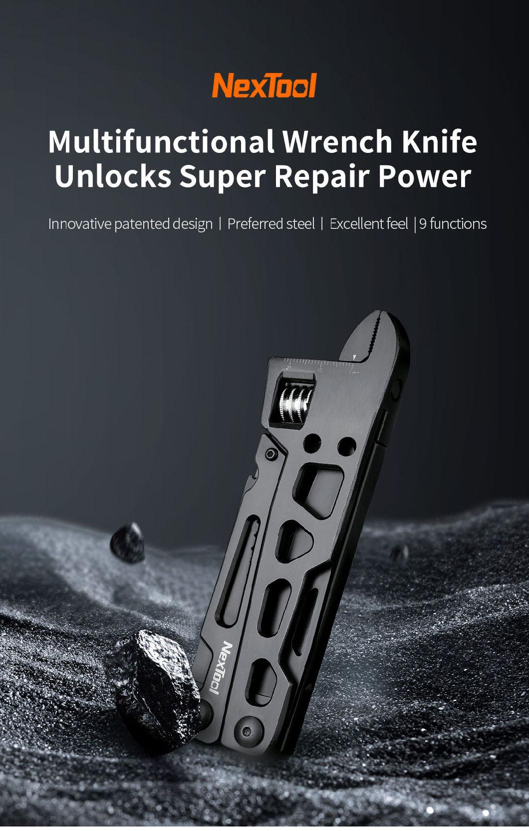 Nextool New Black Coating Wrench Multi Tool with Spanner Pliers