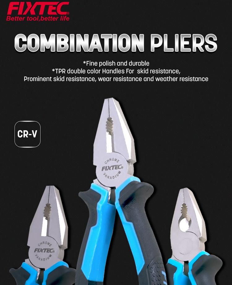 Fixtec Hand Tools CRV  Wire Cutter Chrome Vanadium Combination Cutting Pliers