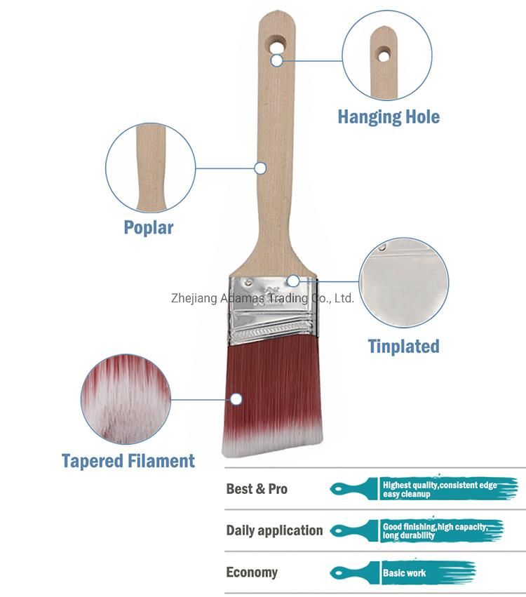 Tapered Synthetic Paint Brush with Long Wooden Handle CF1832103