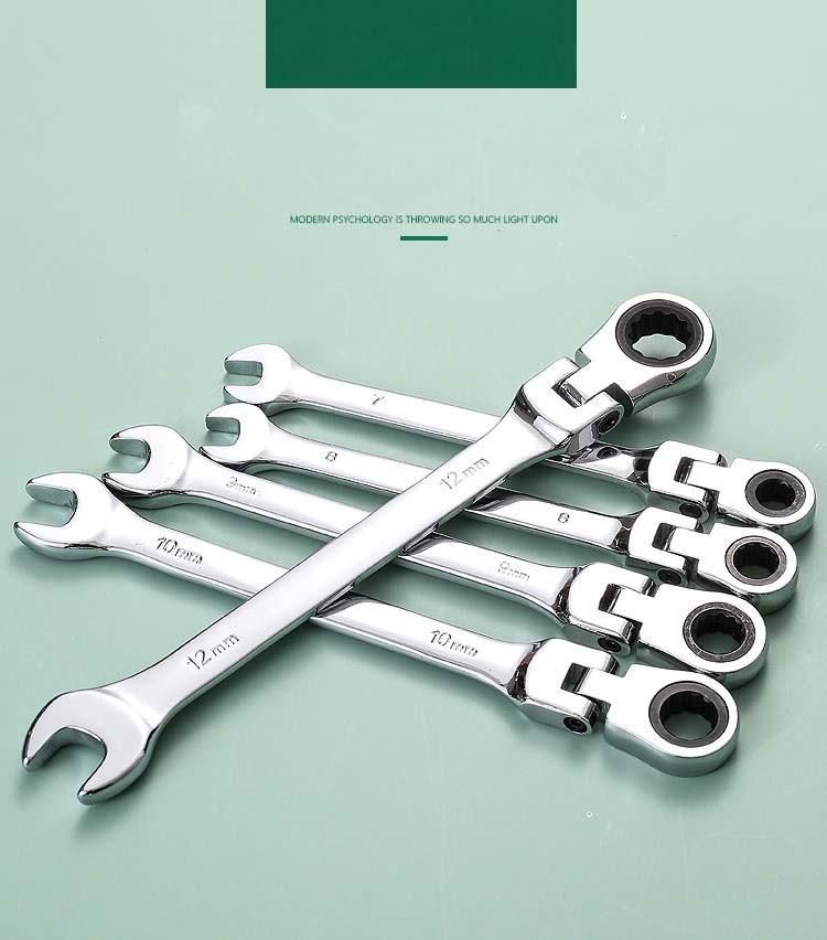 Double-Headed Dual-Use Shaking Head Ratchet Plum Open-End Wrench Handtools