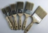 Slash Tapered Solid Filament Paint Brush with Long Wooden Handle