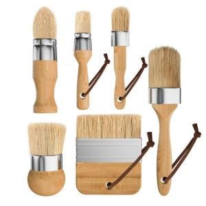 6 Pack Chalk Wax Paint Brush Set