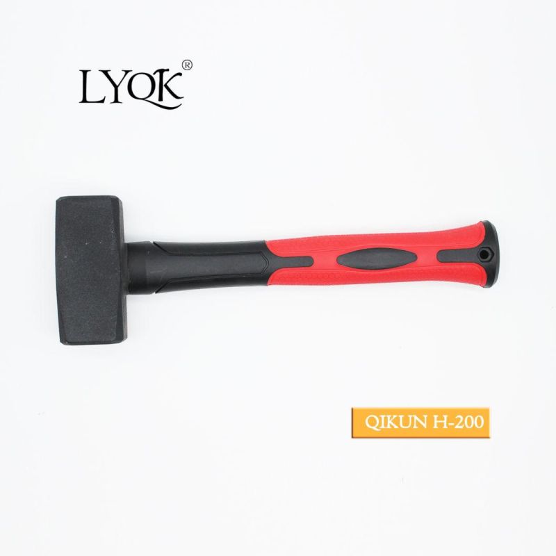 H-200 Construction Hardware Hand Tools Plastic Coated Handle German Type Stoning Stone Hammer