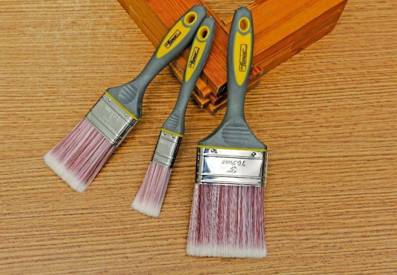 4" Painting Tools Paint Brush with Sharpened Synthetic Bristles and TPR Handle