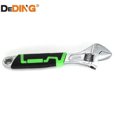 Good Quality 2-Color Rubber Handle Chrome Vanadium Adjustable Wrench Sizes