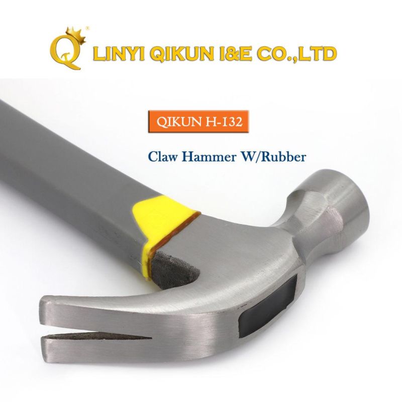 H-132 Construction Hardware Hand Tools American Straight Type Claw Hammer with Plastic Coated Handle