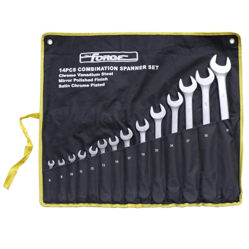 14PCS Cr-V Steel Matte Finished Combination Spanner Set Wrench Set