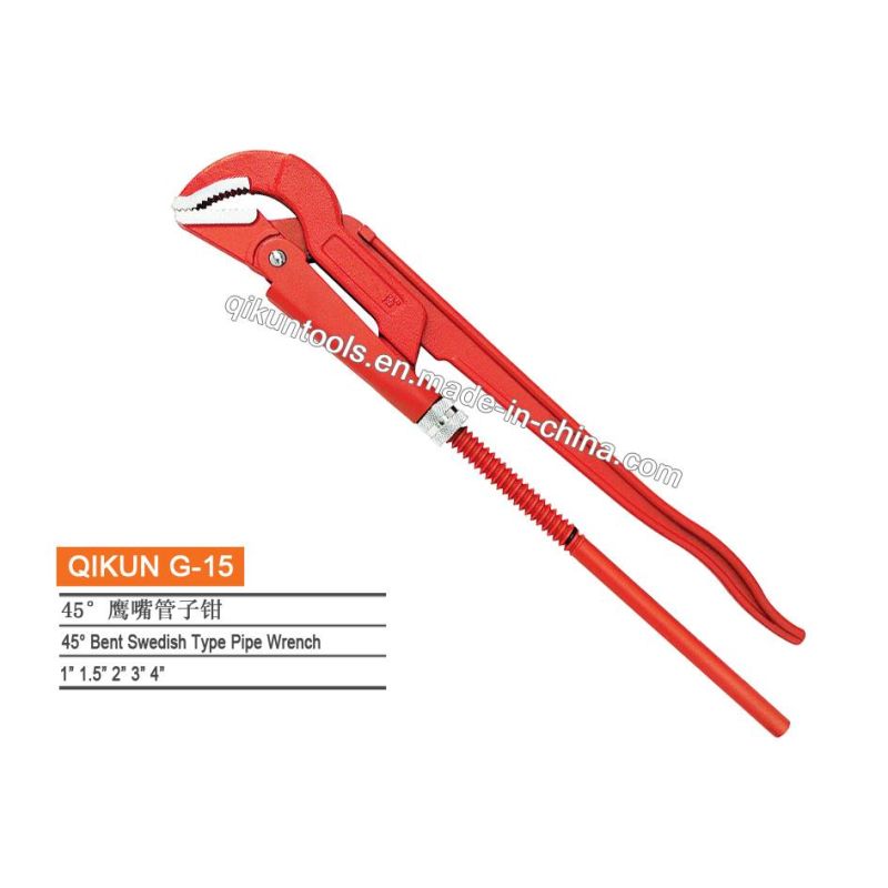 G-07 Construction Hardware Hand Tools Rubber Dipped Offset Type Pipe Wrench