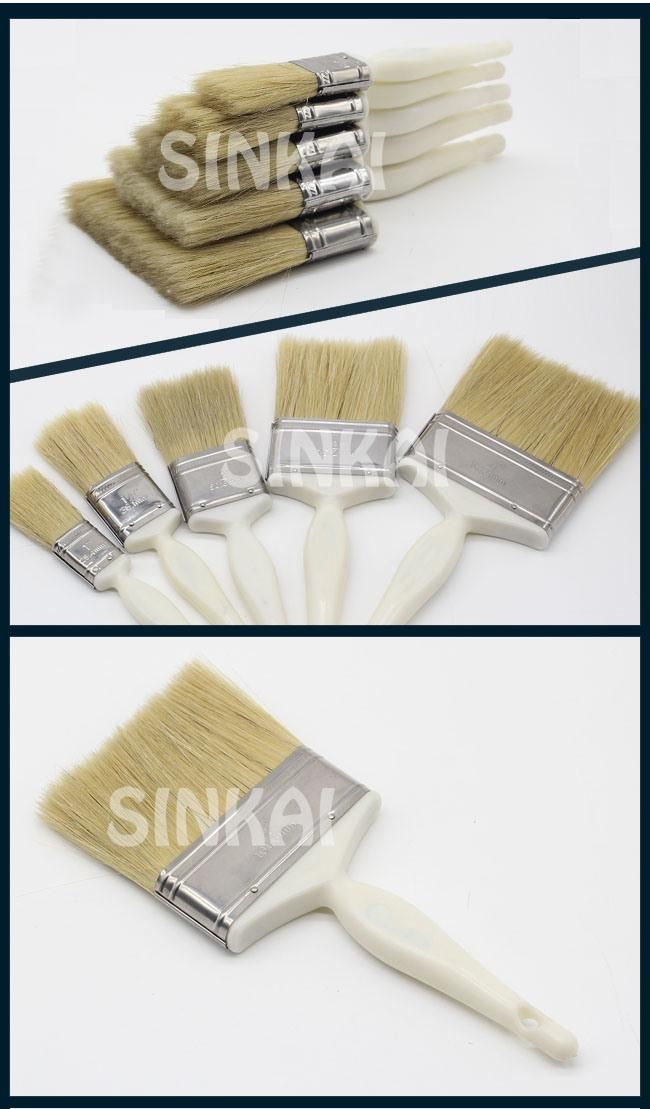 Natural Bristle Paint Brushes with Plastic Handle