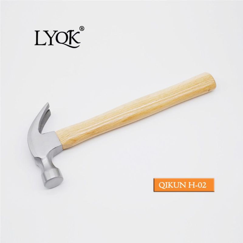 H-02 Construction Hardware Hand Tools American Type Laser-Printed Wooden Handle Claw Hammer