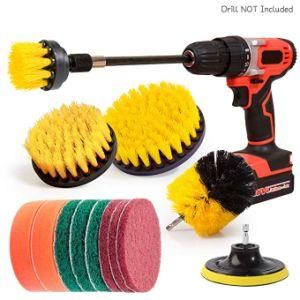 14piece Drill Brush Attachments Set, Yellow Scrub Pads &amp; Sponge, Power Scrubber Brush