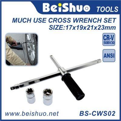 Cross Foldable Lug Wrench Socket Set for Automobile