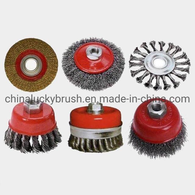 7inch Brass Coated Steel Wire Wheel Brush (YY-767)