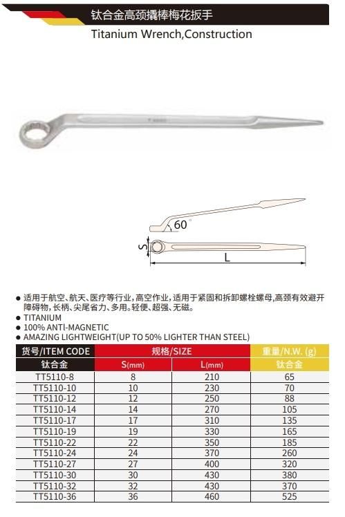 Wedo Manufacture Titanium Construction Wrench