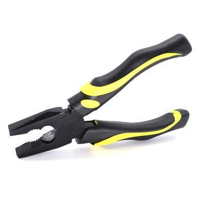 Professional Screw-Thread Steel TPR Handle Black Pliers