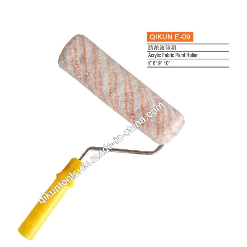 E-05 Hardware Decorate Paint Hand Tools White with Yellow Strips Acrylic Fabric Paint Roller