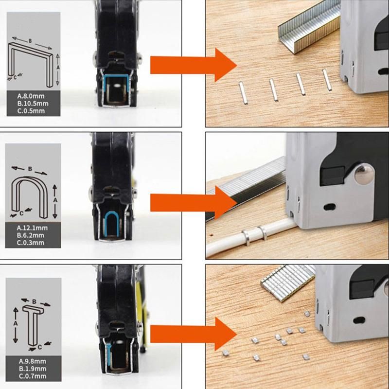 Multi-Function Hand Metal Staple Gun Nail Tack Roof Decorative