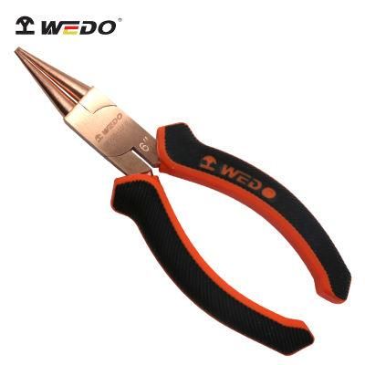 Wedo 6&quot; High Quality Pliers Non Sparking Round Nose Pliers Anti-Slip Handle Beryllium Copper